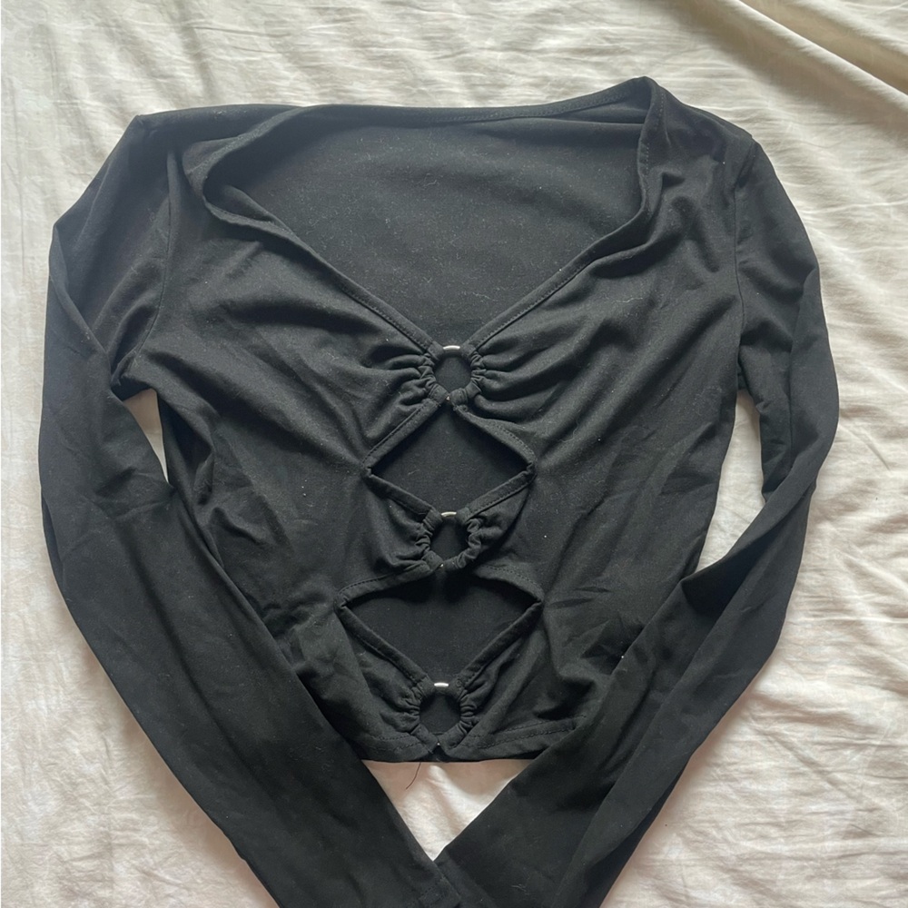 SHEIN Black Long Sleeve Top